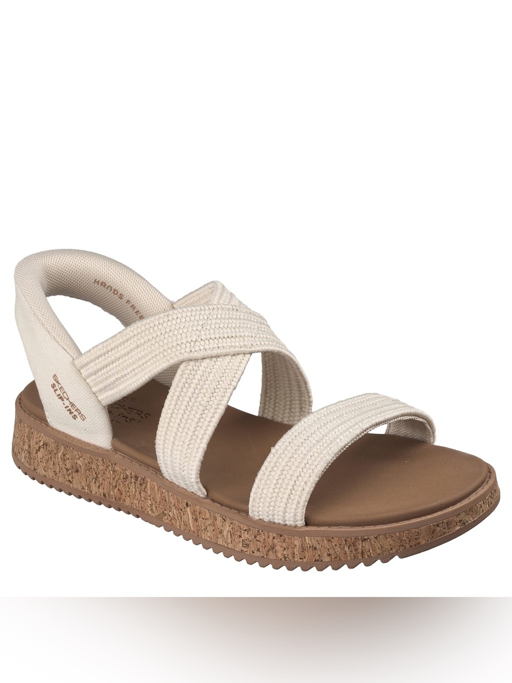 NEW W/BOX Skechers Slip-Ins BOBS Sun Vibe Island Stroll OFFWHITE VEGAN WM US8